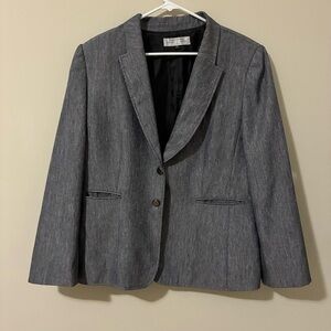 Tahari Arthur S. Levine Gray Two Button Lined Fitted Blazer Women’s size 16P